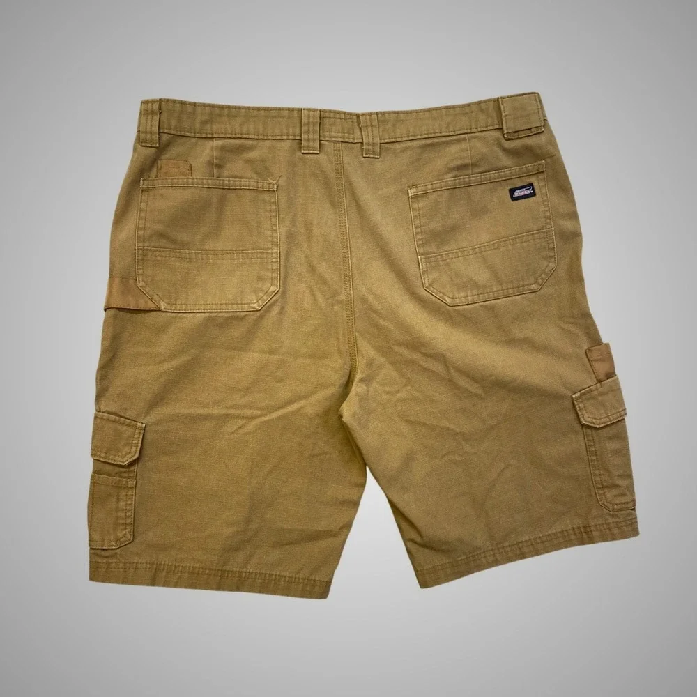 Genuine Dickies Mens Duck Brown‎ Canvas Cargo Shorts Workwear Utility Tan